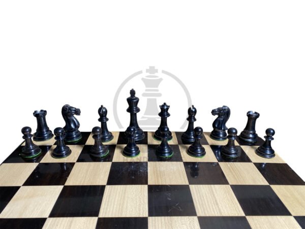 3.9” EBONY WOOD PROFESSIONAL TOURNAMENT CHESS PIECES - Image 5