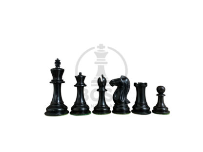 3.9” EBONY WOOD PROFESSIONAL TOURNAMENT CHESS PIECES - Image 3