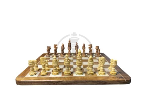 5” WEIGHTED LOTUS SERIES CHESS WITH 21” GOLDEN ROSEWOOD CHESS BOARD - Image 12