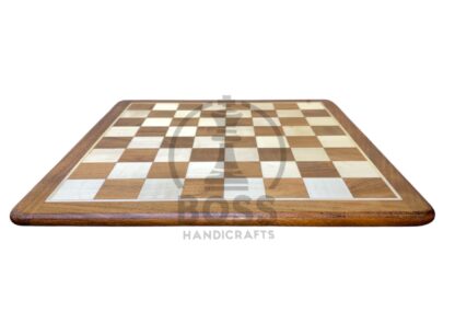 3.75” BURNT STAUNTON WEIGHTED CHESS WITH 16” GOLDEN ROSEWOOD CHESS BOARD - Image 9