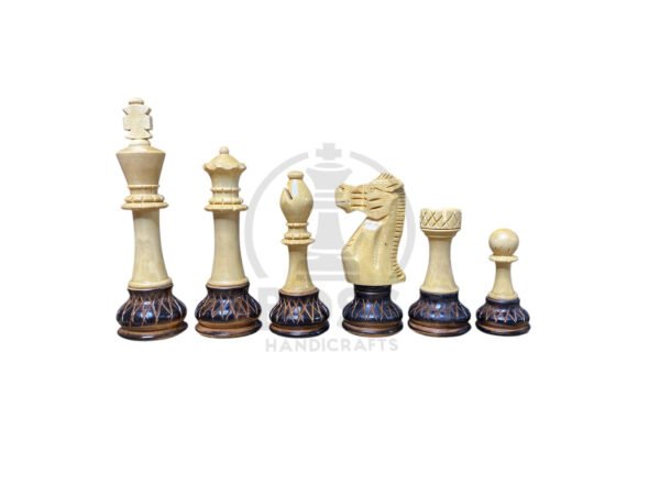 6” BURNT WOOD TOURNAMENT CHESS PIECES - Image 5