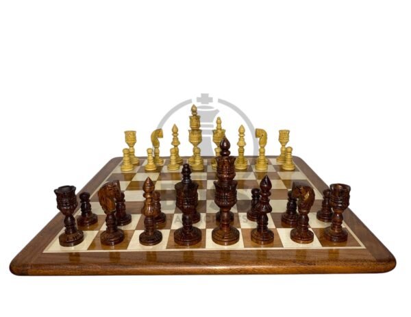 4” LOTUS CHESS WITH 16” GOLDEN ROSEWOOD CHESS BOARD - Image 4