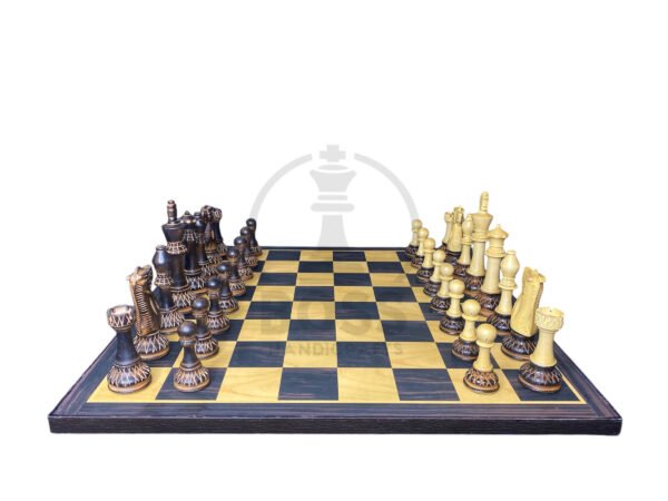 6” BURNT WOOD TOURNAMENT CHESS PIECES - Image 3