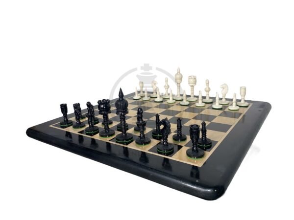 3.6” GUMAT CAMEL BONE 17” CHESS WITH EBONY WOOD CHESSBOARD - Image 8