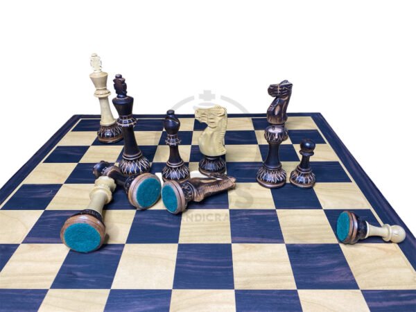 6” BURNT WOOD TOURNAMENT CHESS PIECES - Image 6