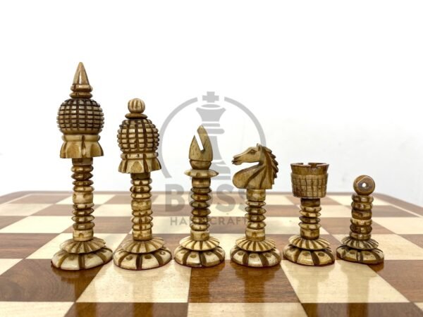 3.7” PRE-STAUNTON CHESS WITH 16” GOLDEN ROSEWOOD CHESSBOARD - Image 7