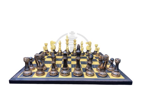 6” BURNT WOOD TOURNAMENT CHESS PIECES - Image 2