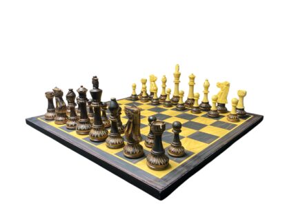 6” BURNT WOOD TOURNAMENT CHESS PIECES - Image 2