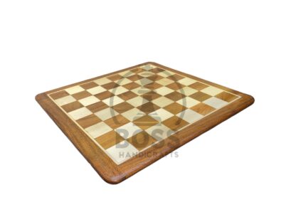3.75” BURNT STAUNTON WEIGHTED CHESS WITH 16” GOLDEN ROSEWOOD CHESS BOARD - Image 8