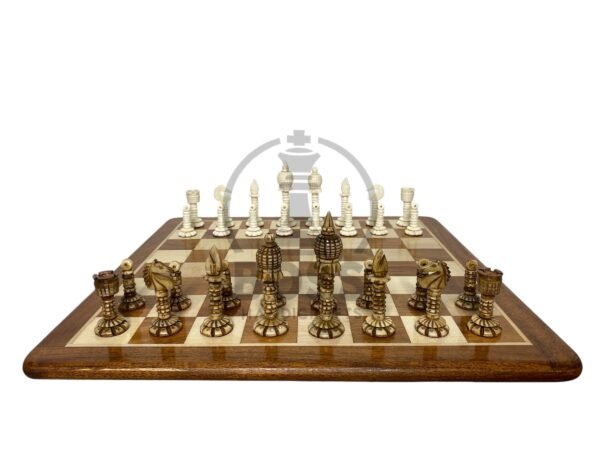 3.7” PRE-STAUNTON CHESS WITH 16” GOLDEN ROSEWOOD CHESSBOARD - Image 9