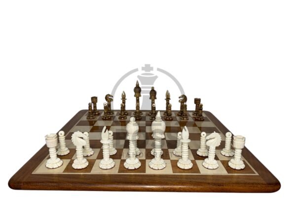 3.7” PRE-STAUNTON CHESS WITH 16” GOLDEN ROSEWOOD CHESSBOARD - Image 8