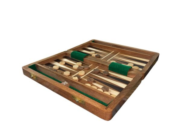 10” HANDCRAFTED TRAVEL BACKGAMMON PIECES SET - Image 4