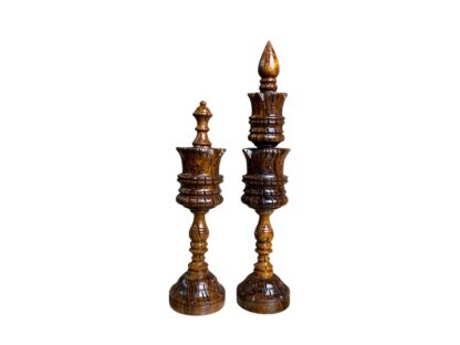 8” LOTUS CHESS PIECES WITH 21” GOLDEN ROSEWOOD CHESS BOARD - Image 7