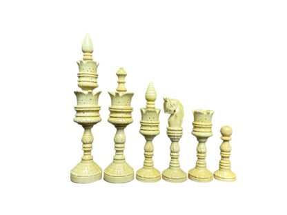 8” JUMBO LOTUS CARVING CHESS PIECES - Image 3
