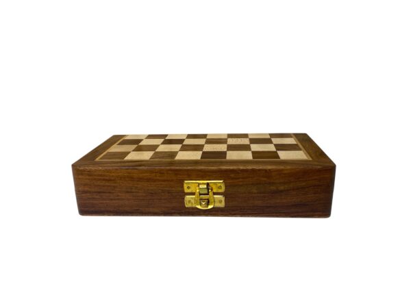 8” MAGNETIC TRAVEL CHESS SET WOODEN - Image 3