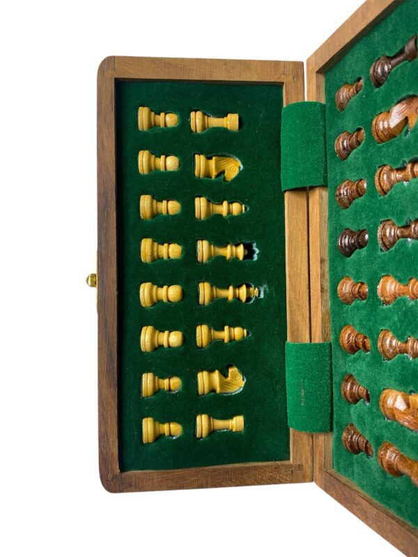 8” MAGNETIC TRAVEL CHESS SET WOODEN - Image 4