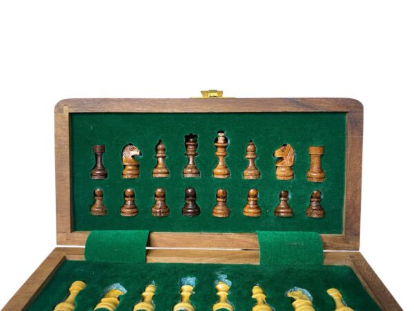 8” MAGNETIC TRAVEL CHESS SET WOODEN - Image 8