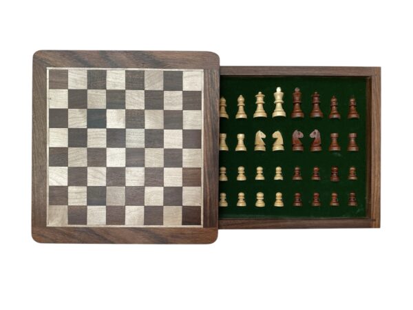 10” FLAT DRAWER TRAVEL MAGNETIC CHESS SET - Image 2