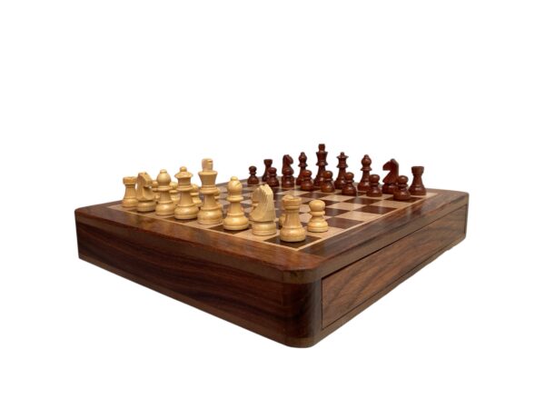 10” FLAT DRAWER TRAVEL MAGNETIC CHESS SET - Image 5