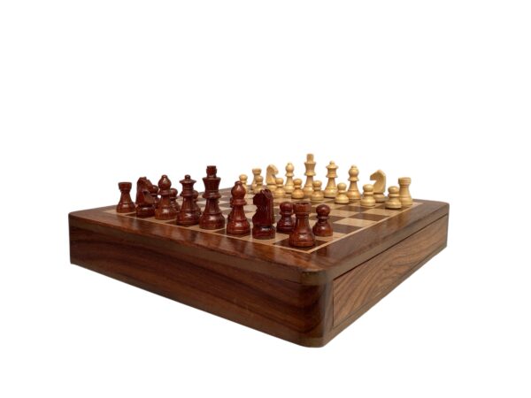 10” FLAT DRAWER TRAVEL MAGNETIC CHESS SET - Image 3