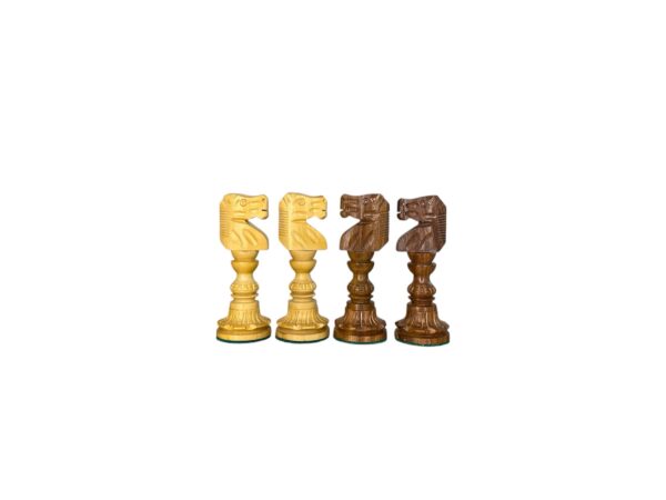 5” WEIGHTED LOTUS SERIES CHESS WITH 21” GOLDEN ROSEWOOD CHESS BOARD - Image 6