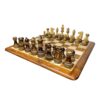 3.75” BURNT STAUNTON WEIGHTED CHESS WITH 16” GOLDEN ROSEWOOD CHESS BOARD