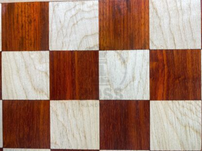 21” PADAUK (BUD) & MAPLE WOOD CHESSBOARD 55 mm SQUARE - Image 5
