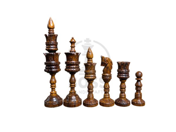 8” JUMBO LOTUS CARVING CHESS PIECES - Image 2