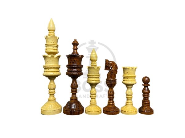 8” JUMBO LOTUS CARVING CHESS PIECES