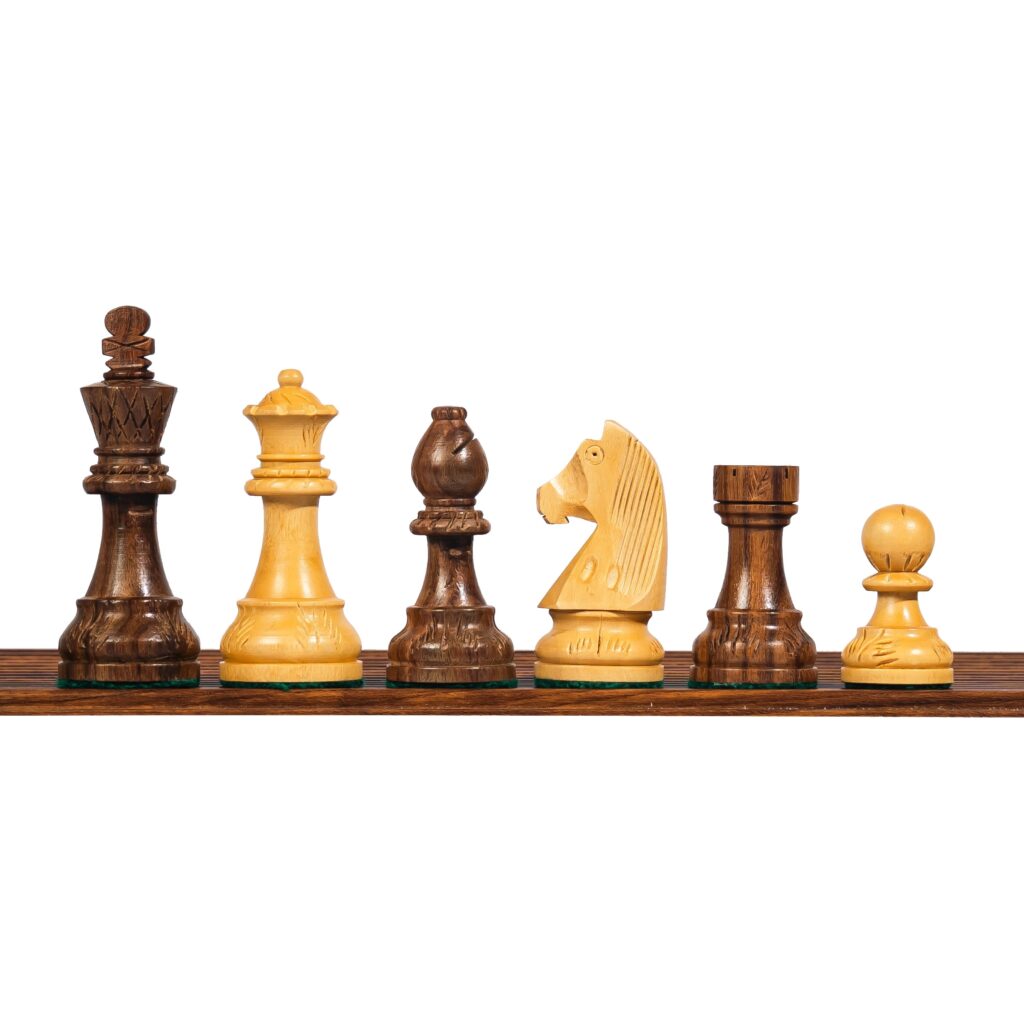 Carved german knight chess pieces 