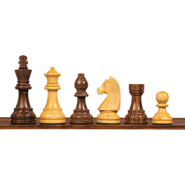 Carved german knight chess pieces