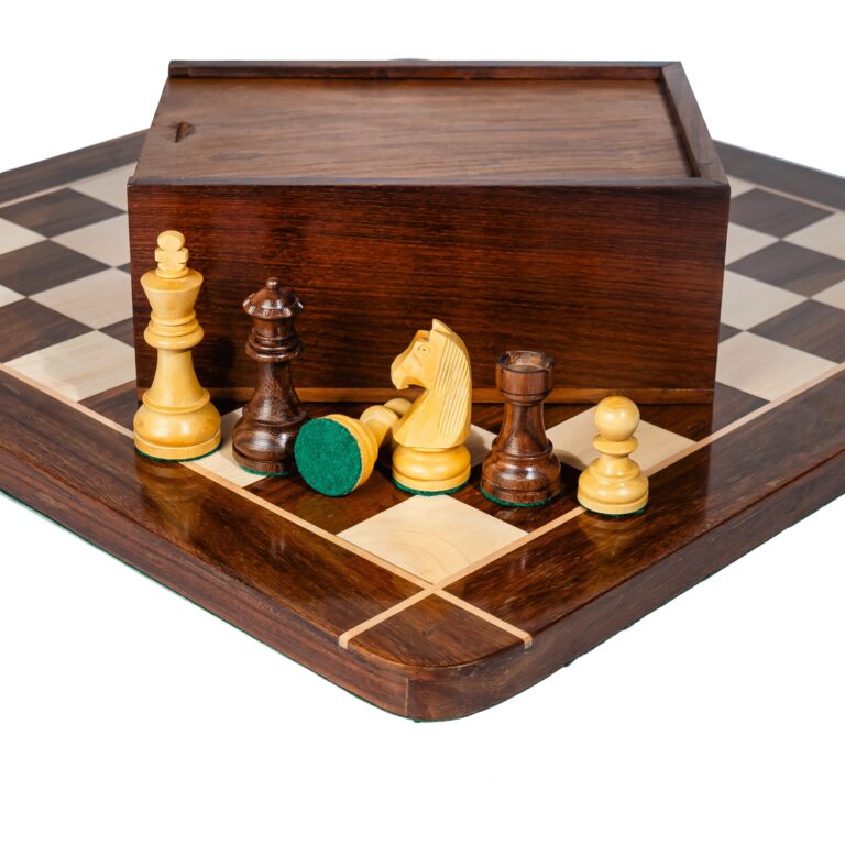Premium wooden chess set with 3.75 inch Staunton chess pieces and rosewood chessboard