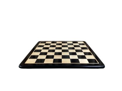 3.75” EBONISED GERMAN KNIGHT WEIGHTED CHESS PIECES WITH 17” EBONY WOOD CHESSBOARD - Image 10