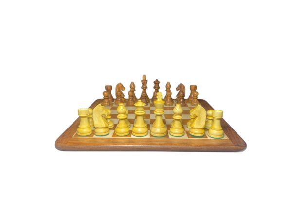 3.75” DOWN HEAD STAUNTON WEIGHTED CHESS PIECES WITH 16” GOLDEN ROSEWOOD CHESSBOARD - Image 3