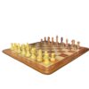3.75” CARVED GERMAN KNIGHT STAUNTON WEIGHTED CHESS PIECES WITH 21” GOLDEN ROSEWOOD CHESSBOARD
