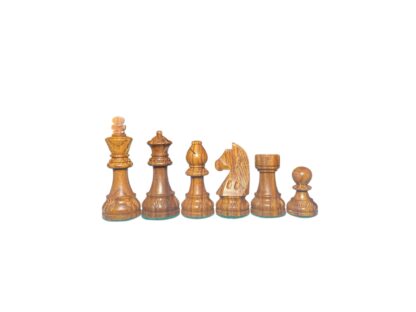 3.75” CARVED GERMAN KNIGHT STAUNTON WEIGHTED CHESS PIECES WITH 21” GOLDEN ROSEWOOD CHESSBOARD - Image 9