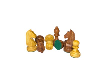 3.75” CARVED GERMAN KNIGHT STAUNTON WEIGHTED CHESS PIECES WITH 21” GOLDEN ROSEWOOD CHESSBOARD - Image 13