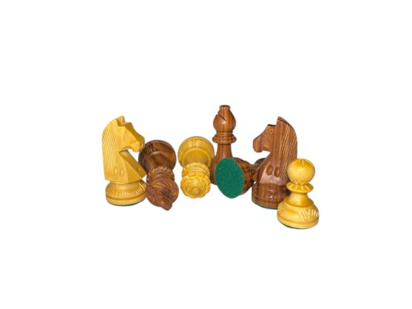 3.75” CARVED STAUNTON WEIGHTED CHESS PIECES WITH 21” GOLDEN ROSEWOOD CHESSBOARD - Image 13