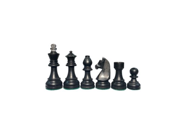 3.75” EBONISED TOURNAMENT WEIGHTED CHESS PIECES - Image 3