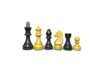 3.75” EBONISED GERMAN KNIGHT STAUNTON  WEIGHTED CHESS PIECES
