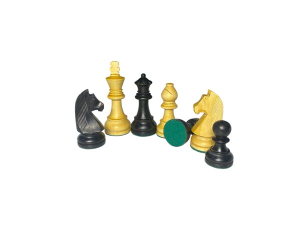 3.75” EBONISED TOURNAMENT WEIGHTED CHESS PIECES - Image 4