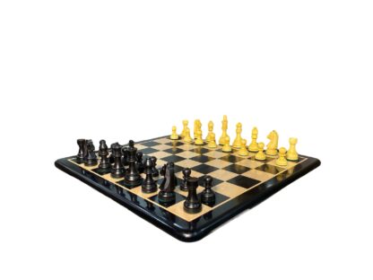 3.75” EBONISED GERMAN KNIGHT STAUNTON  WEIGHTED CHESS PIECES - Image 5