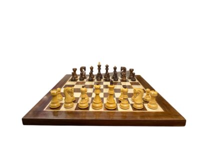 3.9” RUSSIAN ZAGREB 1959’ WEIGHTED CHESS PIECES WITH 19” GOLDEN ROSEWOOD CHESSBOARD - Image 4