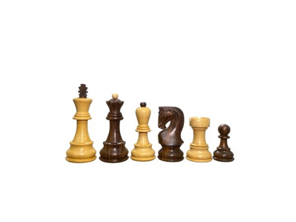 3.9” RUSSIAN ZAGREB 1959’ WEIGHTED CHESS PIECES WITH 19” GOLDEN ROSEWOOD CHESSBOARD - Image 7