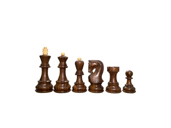3.9” RUSSIAN ZAGREB 1959’ WEIGHTED CHESS PIECES WITH 19” GOLDEN ROSEWOOD CHESSBOARD - Image 8