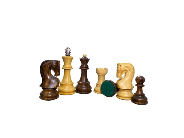 3.9” RUSSIAN ZAGREB 1959’ WEIGHTED CHESS PIECES WITH 19” GOLDEN ROSEWOOD CHESSBOARD - Image 10