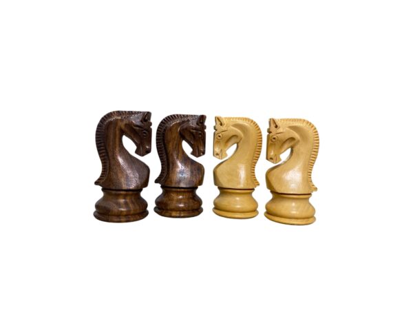 3.9” RUSSIAN ZAGREB 1959’ WEIGHTED CHESS PIECES WITH 19” GOLDEN ROSEWOOD CHESSBOARD - Image 11