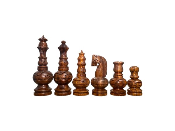 3.75” GARHVI CARVING CHESS PIECES WITH 16” SQUARE GOLDEN ROSEWOOD CHESSBOARD - Image 10