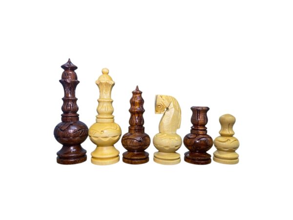 3.75” GARHVI CARVING CHESS PIECES WITH 16” SQUARE GOLDEN ROSEWOOD CHESSBOARD - Image 7