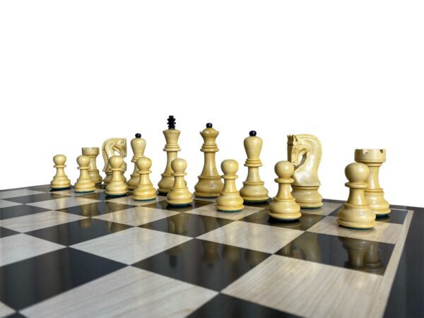 3.9” RUSSIAN ZAGREB 1959’ EBONISED WEIGHTED CHESS PIECES WITH EXTRA QUEENS - Image 7